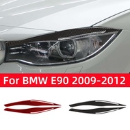 For BMW 3 Series E90 318i 320i 325i 2009-2012 Car Accessories Carbon Fiber Car Headlight Eyebrow Tri