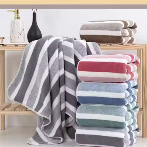 35X75 Cm Striped Pattern Coral Beach Towel Super Soft Hand Towel Bath Swim Quick Drying Absorbent To