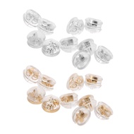 Well 10 Pcs 18K Gold Silicone  Clutch Earring Pad Mushroom Jewelry Accessories