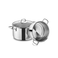 Korkmaz Perla Stainless Steel Steamer / Couscous Cookware Set with Lid - 24x15.2cm Induction Compati