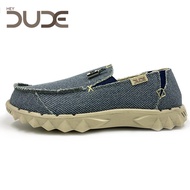 รองเท้าผ้าใบเดินทาง DUDE สำหรับผู้ชาย สีดำ ทรงแบน หนา ระบายอากาศได้ดี รองเท้าลำลอง สวมใส่สบาย รองเท้