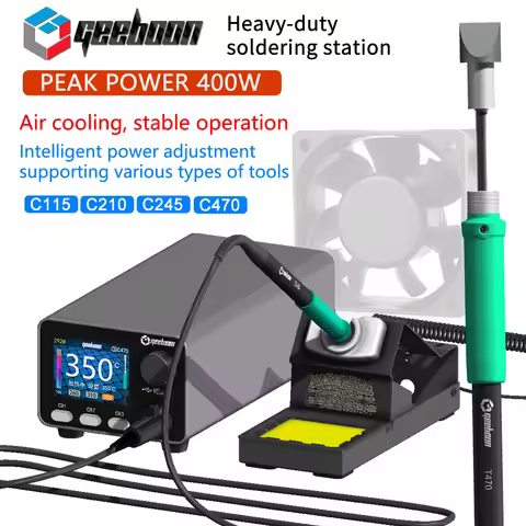 GEEBOON HC24 400W Heavy-duty soldering station compatible with 115/210/245/470/T12 soldering tip col