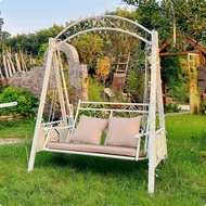 Outdoor 2 Person Swing Chair Double Swing Chair with Stand Cozy Love Seat Padded for Backyard