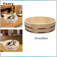 [fixory] Wood Sushi Rice Bowl Multifunctional Round Cooling Bowl Rice Bucket for Korean Bibimbap Hot