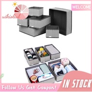 【Uikioliu】Non-Woven Foldable Drawer Organizer Clothes Storage Box Desk Closet Organizer for Baby Clothes Underwear Bras Socks