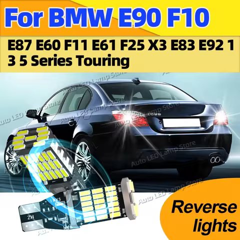 For BMW E90 F10 E87 E60 F11 E61 F25 X3 E83 E92 1 3 5 Series Touring Canbus T15 LED Bulbs Auto Bcakup