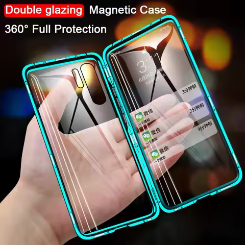 Magnetic Metal Double Glass Phone Case For Huawei Honor Mate 30 20 10 Lite P30 P20 Pro 8X 9X Y9 Prim