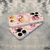 Sarung telefon Strawberry Winnie the Pooh untuk iPhone 14 Pro Max, reka bentuk ringkas untuk Apple 1