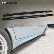 On sale Dry Carbon Fiber Side Skirts Extensions Lip For BMW 3 Series E90 M3 Sedan 2008-2013 Bumper T