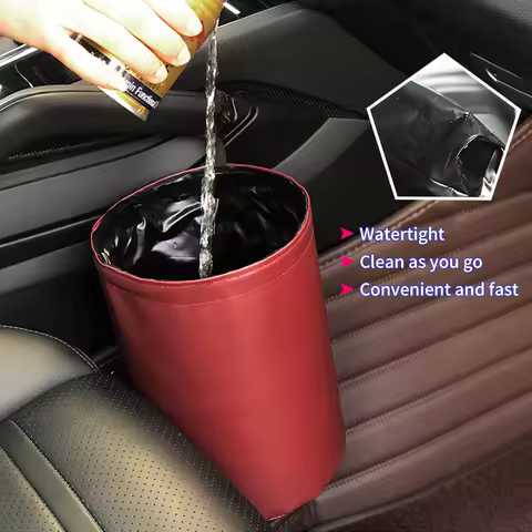 Foldable Car Trash Can Car Storage Busket Interior Rubbish Container Waste Organizer Holder Waterpro