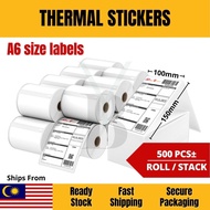 500PCS Roll/Fold A6 Thermal Sticker Thermal Paper Shopee Waybill Shipping Label Consignment Note Sti