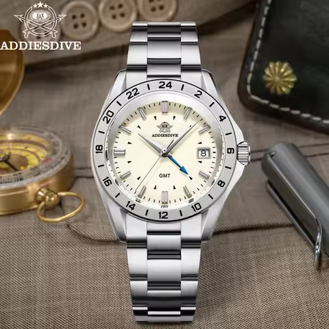 ADDIESDIVE New luxury GMT 515-24H Men's Analog Watch Sapphire Glass Stainless steel Diver's Watch Me