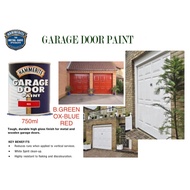 HAMMERITE Garage Door Paint 750ml- (BuckinghamGreen, OxfordBlue, Smooth Red)