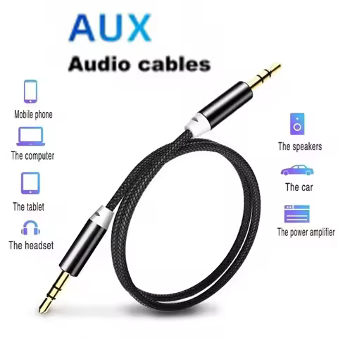 3.5mm to 3.5mm AUX Audio Cable 3.5 mm Jack Speaker Car Cable Headphones AUX Cord