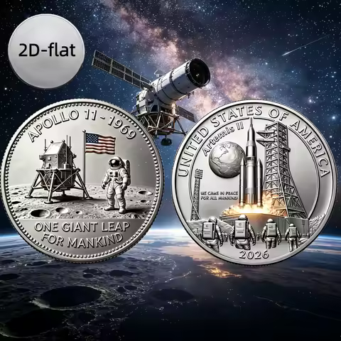 Copy coin, space spaceflight human moon landing milestone commemorative coin, Apollo 11 Artemis, the