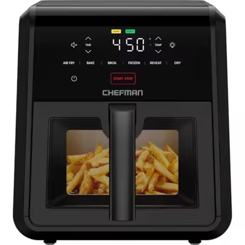 7-Qt 6-in-1 Air Fryer TurboFry with 450F High-Power Cooking for Crispier Results Compact Space-Savin