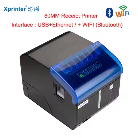 Xprinter 80mm Thermal Receipt Printer Kitchen Printer USB+Ethernet/WIFI /Bluetooth /Sound And Light 