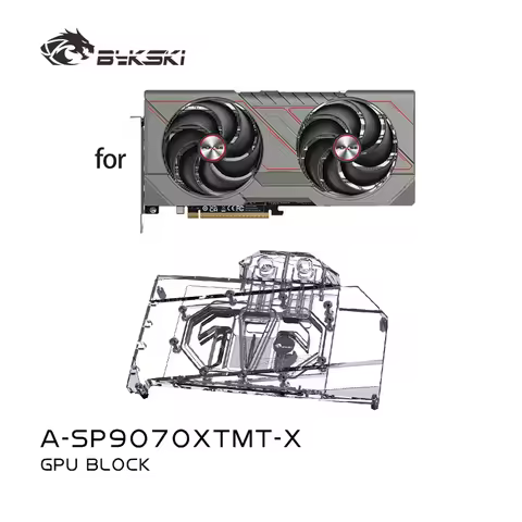 Bykski GPU Water Block Use for Sapphire RX9070XT PURE/ METAL/ PULSE Video Card /Copper Cooling Radia