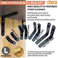 DIY Online4u - 2PCS BLACK COATED L BRACKET FOR CABINET, DRAWER, CHAIR, SHELVES, WOOD FURNITURE