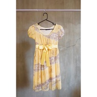 Yellow Midi Dress Party Abstract Yellow Party Dress