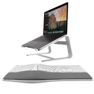 Macally Ergonomic Wireless Keyboard and an Ergonomic Laptop Stand, Double The Support