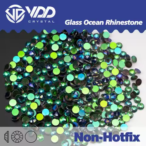 VDD 151 Green Shine SS4-SS30 Glass Rhinestone Crystal Flatback Diamond Glitter Strass Stones For Nai