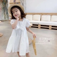 BEBIBONKIDSSTUFF CLARA DRESS DRESS ANAK PEREMPUAN IMPORT GAUN PUTIH ANAK PEREMPUAN  LENGAN PENDEK DR