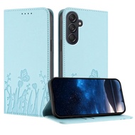 Ready to ship Tulips Butterfly Pattern Vegan Leather Phone Case For Samsung Galaxy M36 5G/Samsung Ga