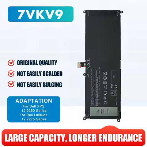 New 7VKV9 Laptop Battery Lithium Ion Batteries 7.6V 30Wh 2Cell 4500mAh for DELL XPS 12 9250 Latitude