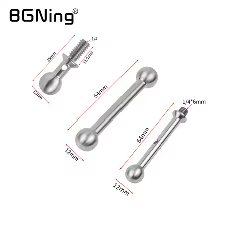 304 Stainless Steel D12mm Magic Arm Extension Rod Ball Stud Bolt 1/4" for Monitor Clamp Bracket SLR 