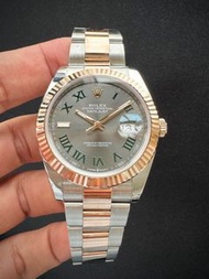 ROLEX Datejust 41mm Wimbledon 126331-0015 Oyster Perpetual Oyster 腕錶永恆玫瑰金及蠔式鋼款 溫布頓錶面