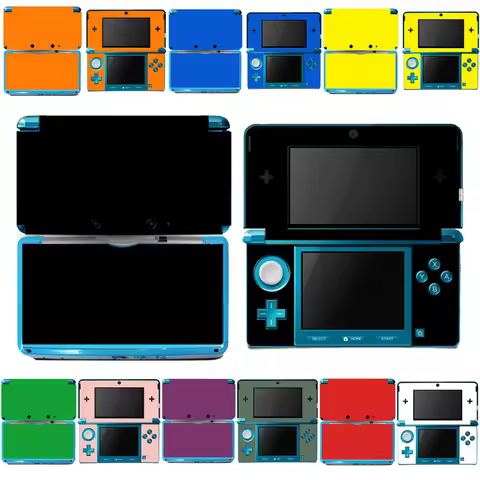 10 Pure Clean Solid Colours Vinyl Skin Sticker Protector for Nintendo 3DS Skins Stickers