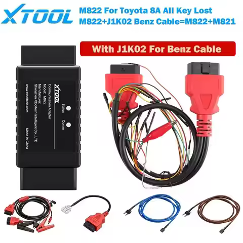 XTOOL M822 Adapter For Mer-cedes-Ben-z For Toyota 8A AIl Key Lost Programming Work With KC501 Progra