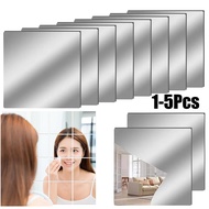 5Pcs Thicken 2mm Flexible DIY Art Acrylic Mirror Sticker/3D Square Mirror Wall Sheets Home Decor
