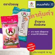 (ส่งฟรี Free Delivery) (ข้าวตราบัวชมพู) รวมข้าว #บัวชมพู #กข43 #เสาไห้ น้ำหนัก 14กก.