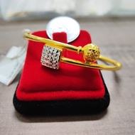 Emas916, Bangle Ball Square Spring Mn 1.3 cm Pd 7616 P419 5.6