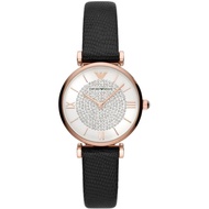 EMPORIO ARMANI AR11387 BLACK LEATHER WOMEN WATCH