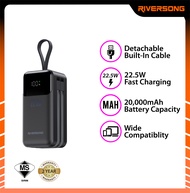 (Ready Stock) Riversong Phantom 20 Powerbank (20000mAh Battery Capacity) 22.5W Fast Charging - 2 yea