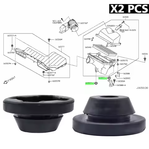 2x Air Filter Mounting Rubber For Nissan KICKS ALMERA MURANO SENTRA QUEST VERSA Cleaner Box Assembly