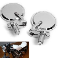 Chrome 3" Round 7/8" Bar End Mirrors Mirror Motorcycle For Cafe Racer Clubman Sportster Chopper Motorcycle Accessories