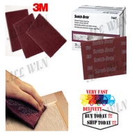 【Ready Stock】3M™ Scotch-Brite™ 7447 General Purpose Maroon 6" x 9" Hand Pad