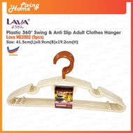 Random Colour Plastic Hanger 360° Swing & Anti Slip Adult Clothes Hanger Baju LAVA HG2002 (5 Pcs)