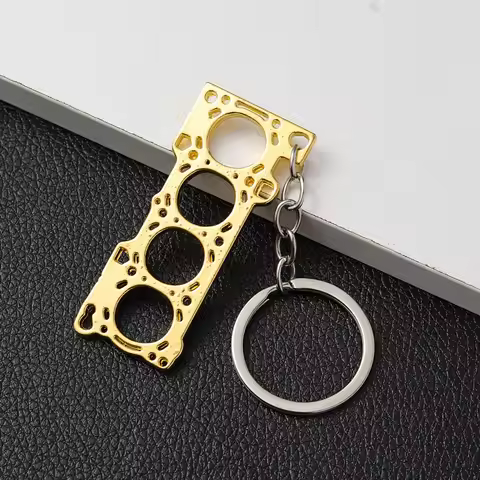 mechanical keychain Tuning Keychain Car Modification Cylinder Head Engine Gasket Model Keychain Key 