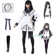 Akemi Homura Cosplay Anime Puella Magi Madoka Magica Cosplay Costume Dress Wig Socks Full Set Akemi Homura Role Play Jk Uniform