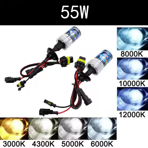 2PCS 55W HID Xenon Kit Light Bulb H1 H4 H7 H11 9005 9006 3000K 4300K 6000K 8000K 12000K DC 12V Car H