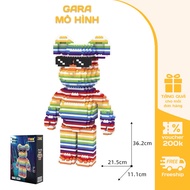 Lego bearbrick Toy lego bearbrick Rainbow bearbrick [36cm] bearbrick 3D decor Assembly Model decor, lego bearbrick Gift