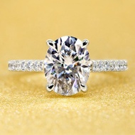 1ct Oval Lab Grown Diamond Split Shank Wedding Ring Engagement Ring CVD Accents (NGIC Certificate)