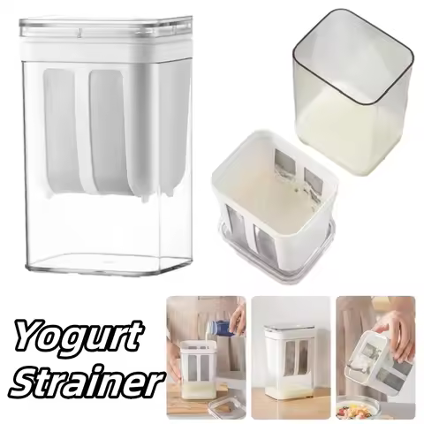 Greek Yogurt Maker Pro Cold Brew Strainer Cheese Press Kit Reusable Whey Separator BPA-Free No Elect