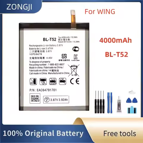 New Battery BL-T52 T52 4000mAh Battery For LG WING 5G LMF100N LM-F100N LM-F100V LM-F100 BL-T52 Mobil
