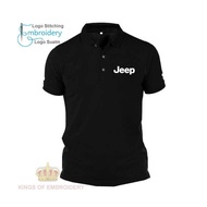 MICROFIBER QUICK DRY FIT JERSEY Baju Polo Classic T Shirt logo Embroidery Sulam MEN & WOMEN JEEP GL7